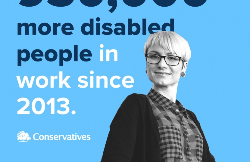 930000 more disabled people in work since 2013