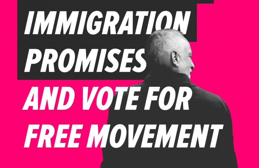 Labour break immigration promises and vote for free movement
