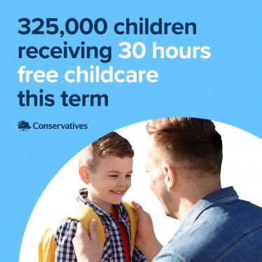 325,000 children receiving 30 hours free childcare this term