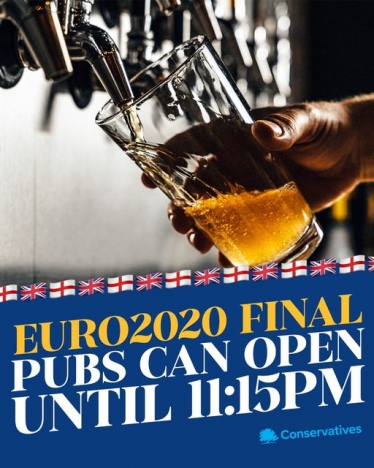 Fans in England will now be able watch the full Euro2020 final in pubs on Sunday if it goes to extra time and penalties 🏴󠁧󠁢󠁥󠁮󠁧󠁿 ⚽️